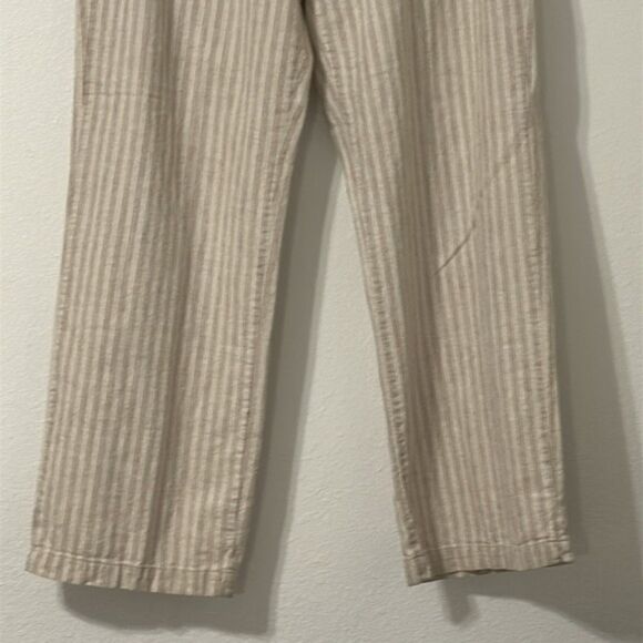 Cabelas Casuals Linen Pants Womens 12 Beachy Wide Leg Drawcord Coastal Vacation - Picture 3 of 14